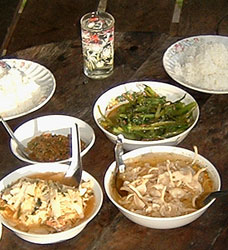 A meals in a hilltribe village home