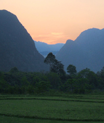 Rural northern Laos scene