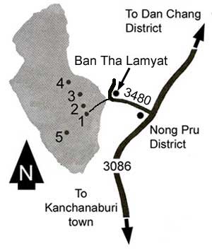 Map to Chaloem Rattanakosin national park