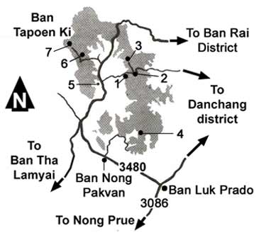 Map to Phu Toei national park