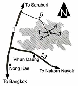 Map to Phra Buddha Chai national park