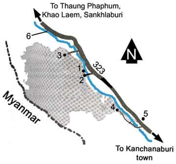 Map to Sai Yok national park
