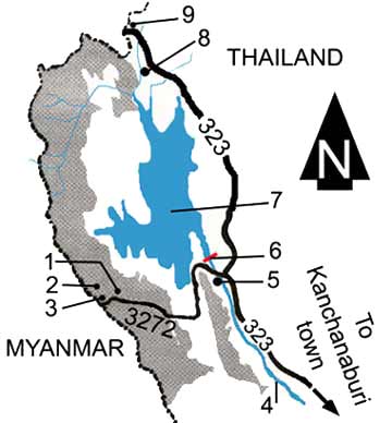 Map to Thong Pha Phum national park