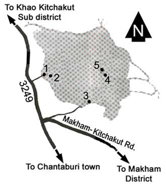 Map to Khao Kitchakut national park