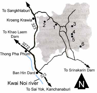 Map to Lam Klong Ngu national park