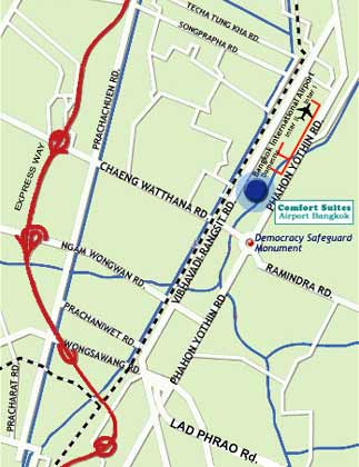 Location map of Comfort Suites Bangkok