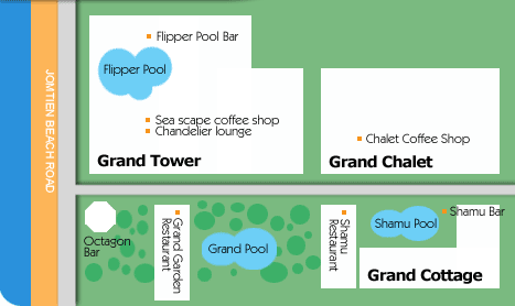 Location map of Grand Jomtien Palace Hotel - Pattaya