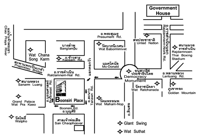 Location map of Boonsiri Place Bangkok