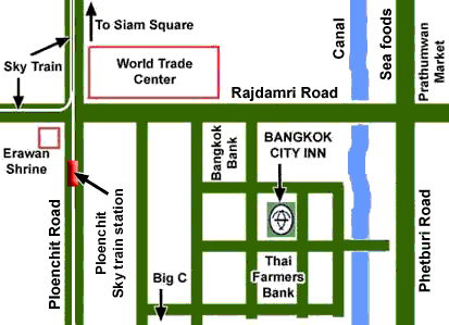 Location map of Bangkok City Inn