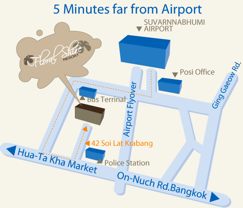 Location map of Floral Shire Resort Bangkok