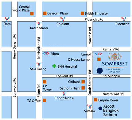 Location map of Somerset Park Suanplu Bangkok