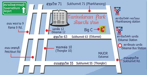 Location map of Varindavan Park - Bangkok