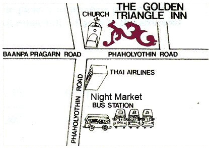 Location map of Golden Triangle Inn, Chiang Rai