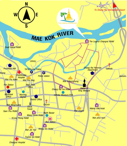 Location map of The Legend Chiang Rai