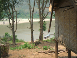 A village on Mekong river bank, Laos