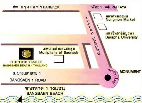 Location map of The Tide Resort