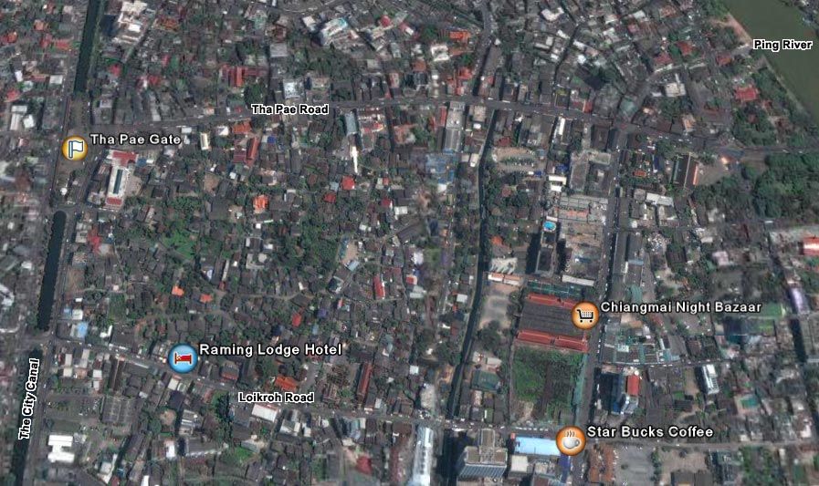 Location map of Raming Lodge, Chiang Mai