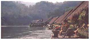Raft houses on the river Kwai Noi