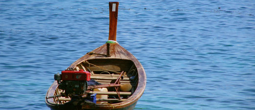 A boat on the sea