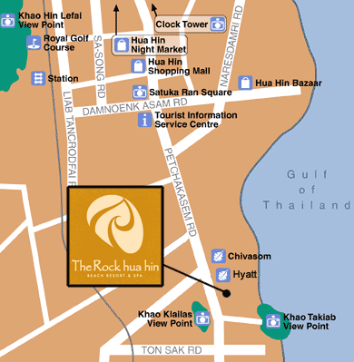 Location map of The Rock Huahin