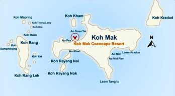 Location of Koh Mak Cococape resort