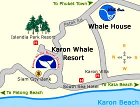 Location map of Karon Whale Resort - Phuket