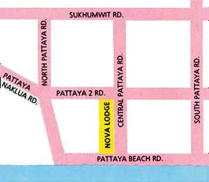 Location map of Nova Lodge Hotel Pattaya