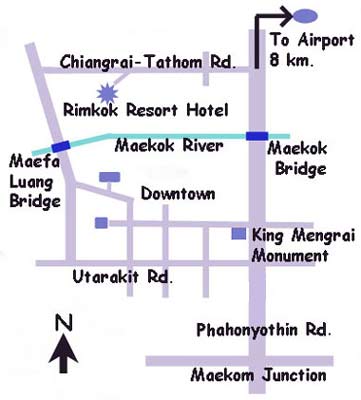 Location map of Rimkok Resort Hotel - Chiangrai
