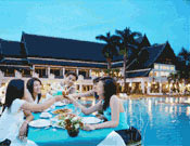 Swimming pool and bar