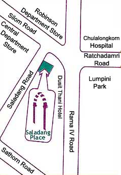 Location map of Saladang Place, Bangkok