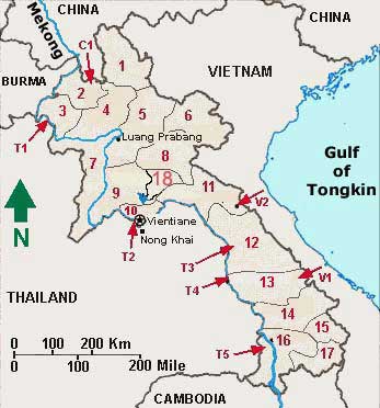 Map of Laos