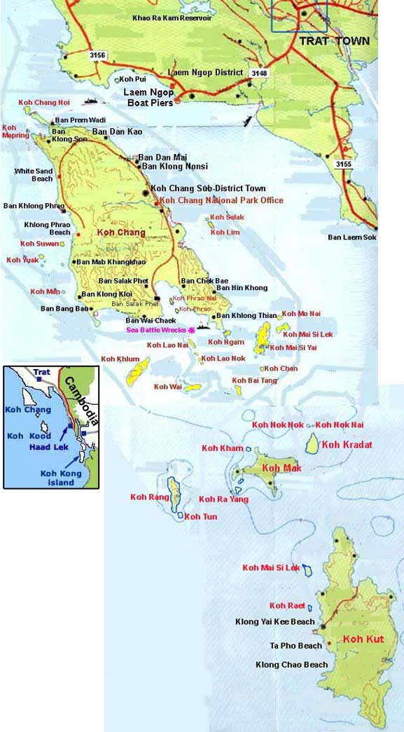 Map of Koh Chang islands