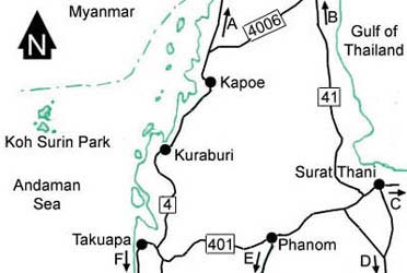 Location of Mu Koh Surin marine national park