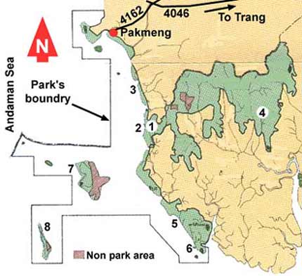 Had Chao Mai national park map