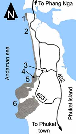 Map to Sirinat marine national park