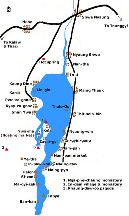 Map of Inle lake