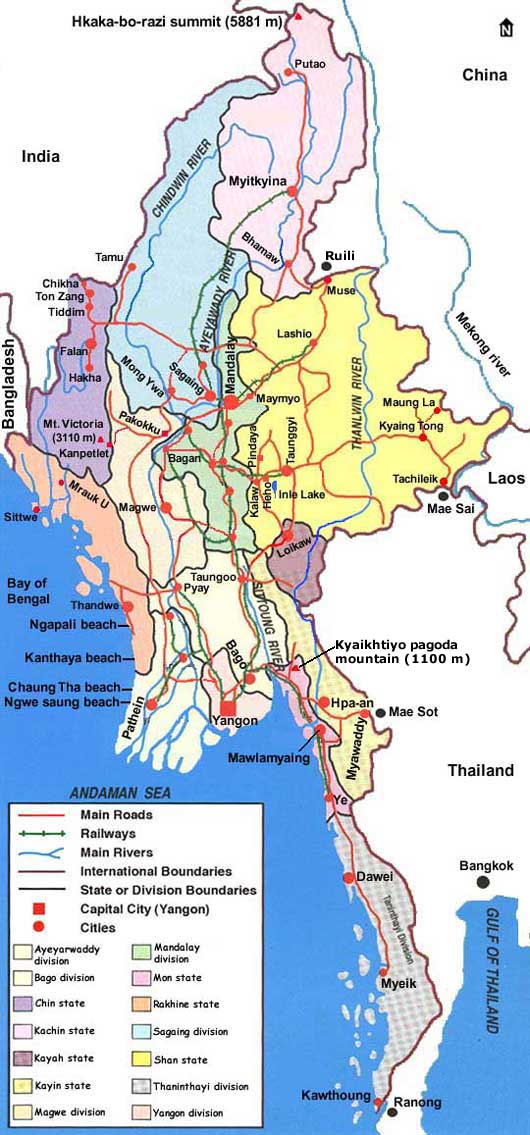 Map of Myanmar