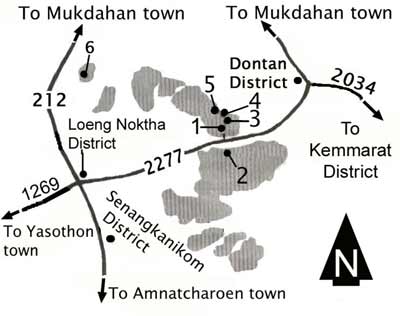 Map to Phu Sa Dok Bua national park