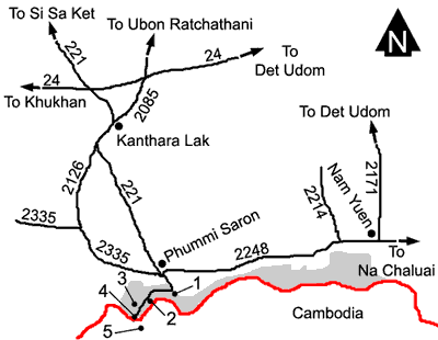 Map to Khao Phra Vihan national park
