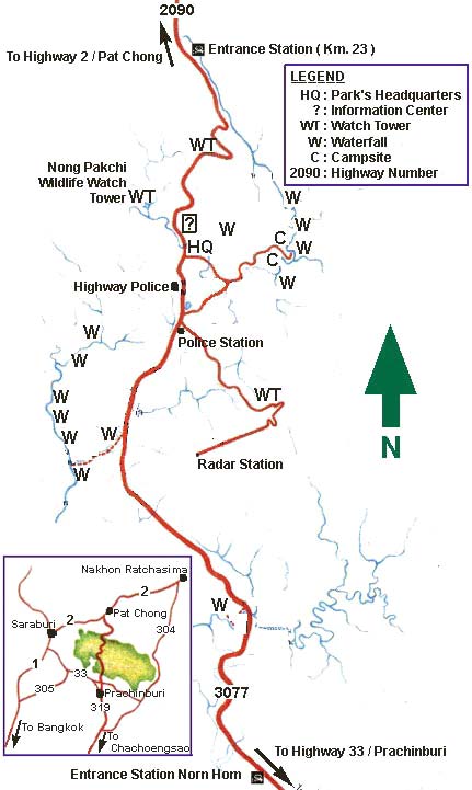 Khao Yai national park map