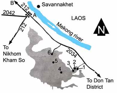 Map to Mukdahan national park