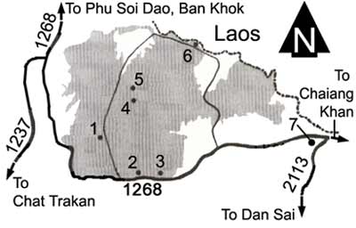 Map to Na Haew national park