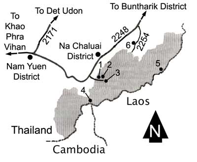 Map to Phu Chong Na Yai national park