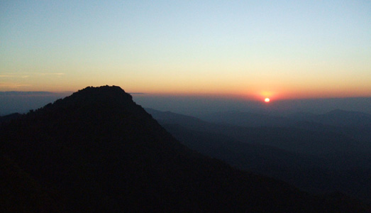 Sunset view from Phu Miang mountain