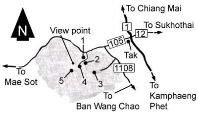 Map to Lan Sang national park