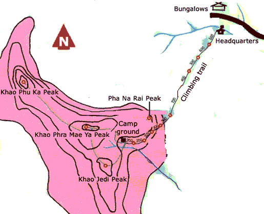 Highland map of Ramkhamhaeng national park