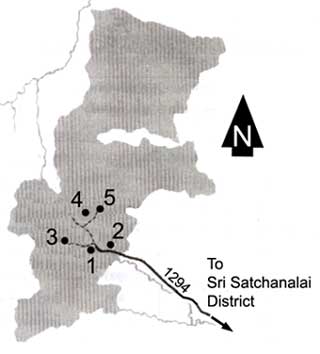Map to Sri Satchanalai national park