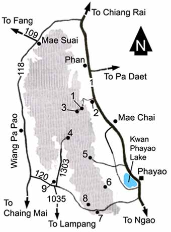 Map to Doi Luang national park