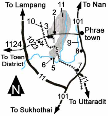 Map to Doi Pha Klong national park