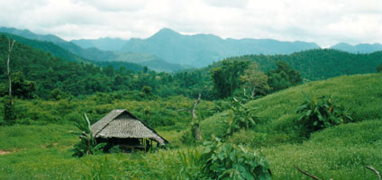 A farm hut in the hills